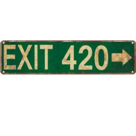 Metal Tin Sign (4''x16''/10cm*40cm) EXIT 420..NWT - Picture 4 of 4